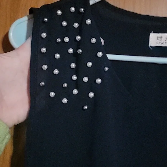 Blue mini dress with pearl beading - Picture 3 of 3